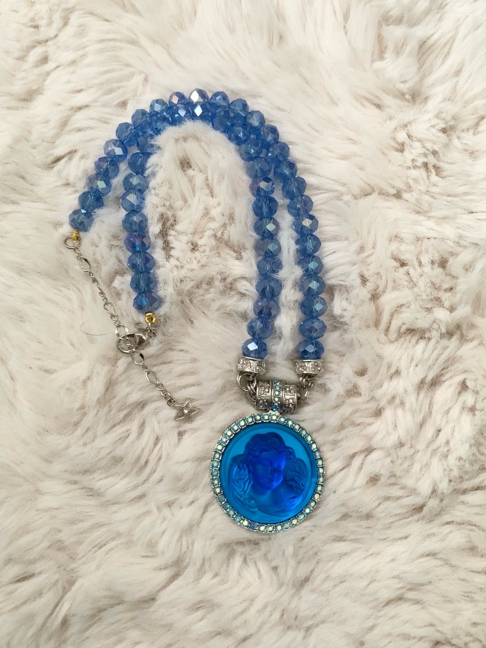 Kirk’s Folly Blue Angel Face Magnetic Pendant Necklace